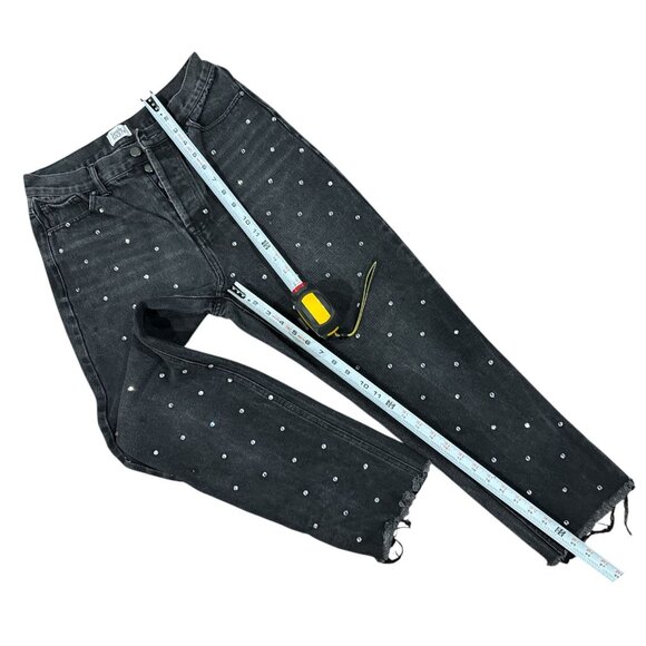 Simple Society Size 7/28 Women's Super High Rise Black Rhinestone Detail Jeans - Picture 8 of 9